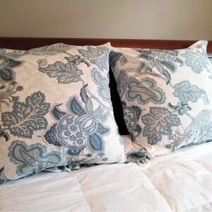 Pottery Barn Blue and White Floral Pillow Covers